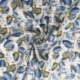 Tissu Popeline Imprimée Feuille Bleue