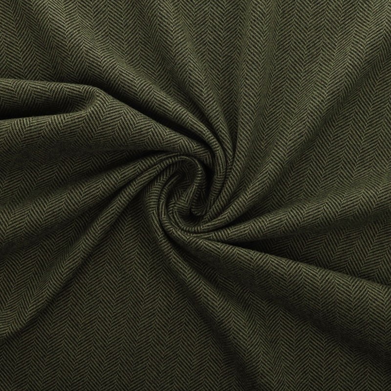 Tissu Jersey Lainage Motif Chevrons Sapin