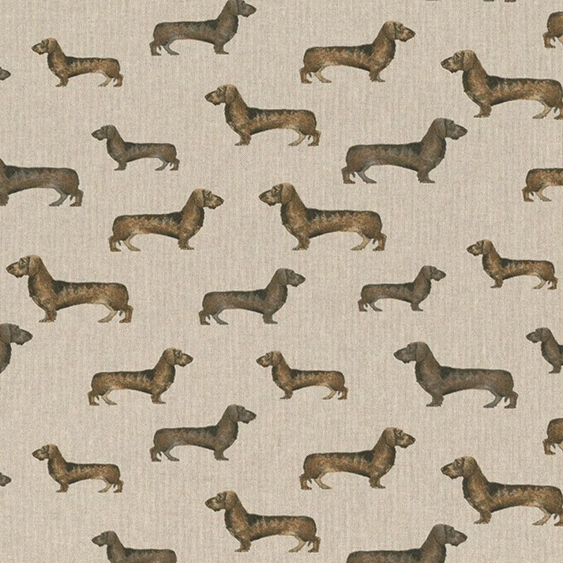 Tissu Teckel Fond Coloris Lin 