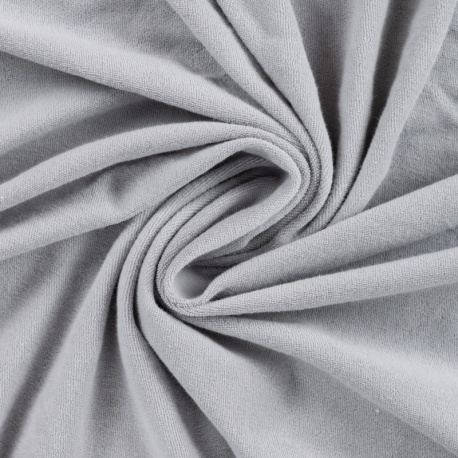 Tissu Pico Terry Uni Gris Clair 
