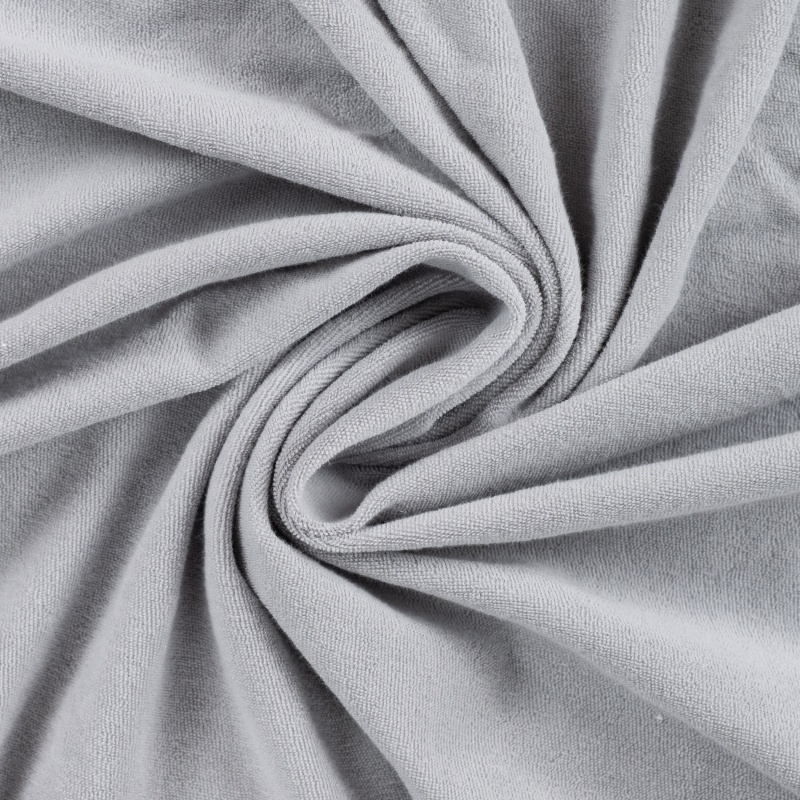 Tissu Pico Terry Uni Gris Clair 