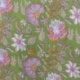 Tissu Blockprint Imprimé Tampons Mains Matelassé Double Face Floral Vert et Orange