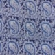 Tissu Blockprint Imprimé Tampons Mains Matelassé Double Face Floral et Paisley Bleu