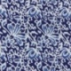 Tissu Blockprint Imprimé Tampons Mains Matelassé Double Face Floral et Paisley Bleu