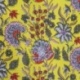 Tissu Blockprint Imprimé Tampons Mains Matelassé Double Face Floral Rouge et Jaune