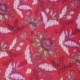 Tissu Blockprint Imprimé Tampons Mains Matelassé Double Face Floral Rouge et Jaune