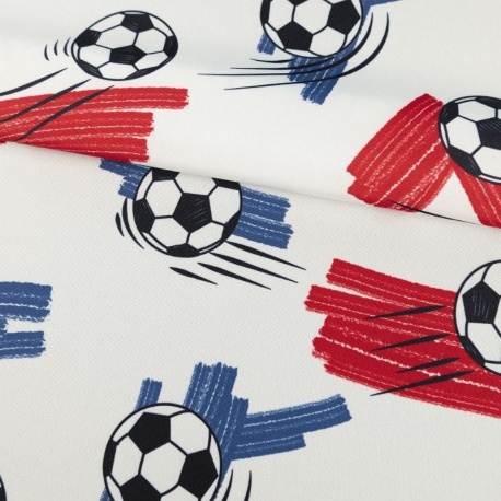 Tissu Soccer Toile Imprimée Blanc