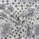Tissu Cretonne Imprimé Kansas Bandana Blanc noir