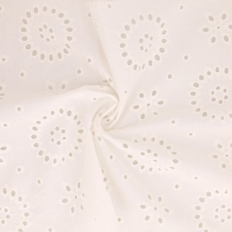 Tissu Borderie Coton Uni Blanc