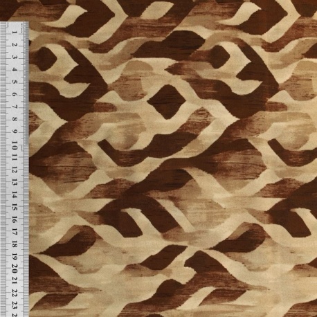 Tissu Popeline de Viscose Imprimé Digital Chocolat