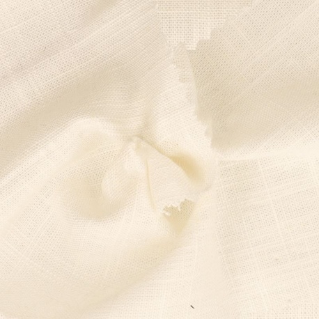 Tissu Viscose Lin Uni Blanc 