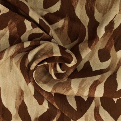 Tissu Popeline de Viscose Imprimé Digital Chocolat