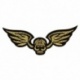 Ecusson tete de mort avec ailes - Or