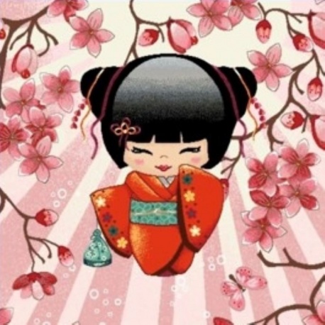 Coupon Femme Japonaise Rose