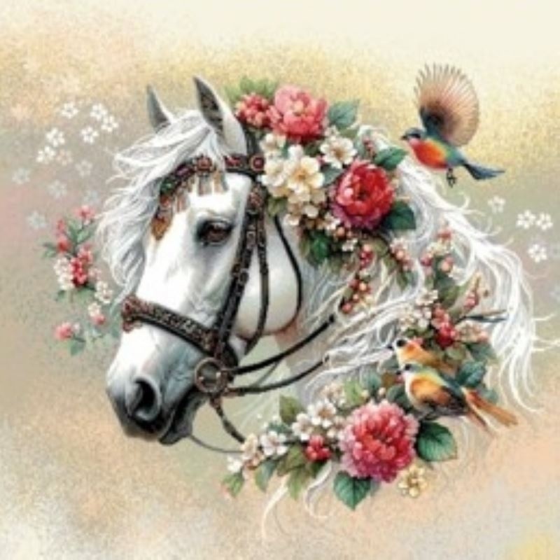 Coupon Cheval Fleuri 