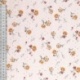 Tissu Broderie Coton Fleurs Orange
