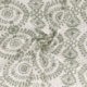 Tissu Broderie Coton Fleurs Vert