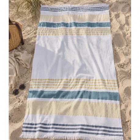 Fouta Kos Rayures Bleu