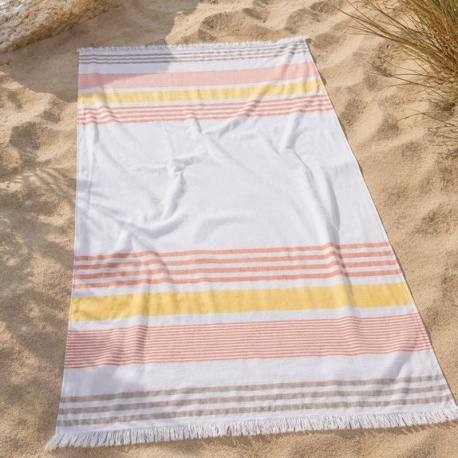 Fouta Kos Rayures Orange