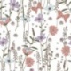 Tissu Cretonne Imprimée Herbier Mauve 