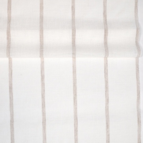 Tissu Etamine Rayée Montego Coloris Lin 