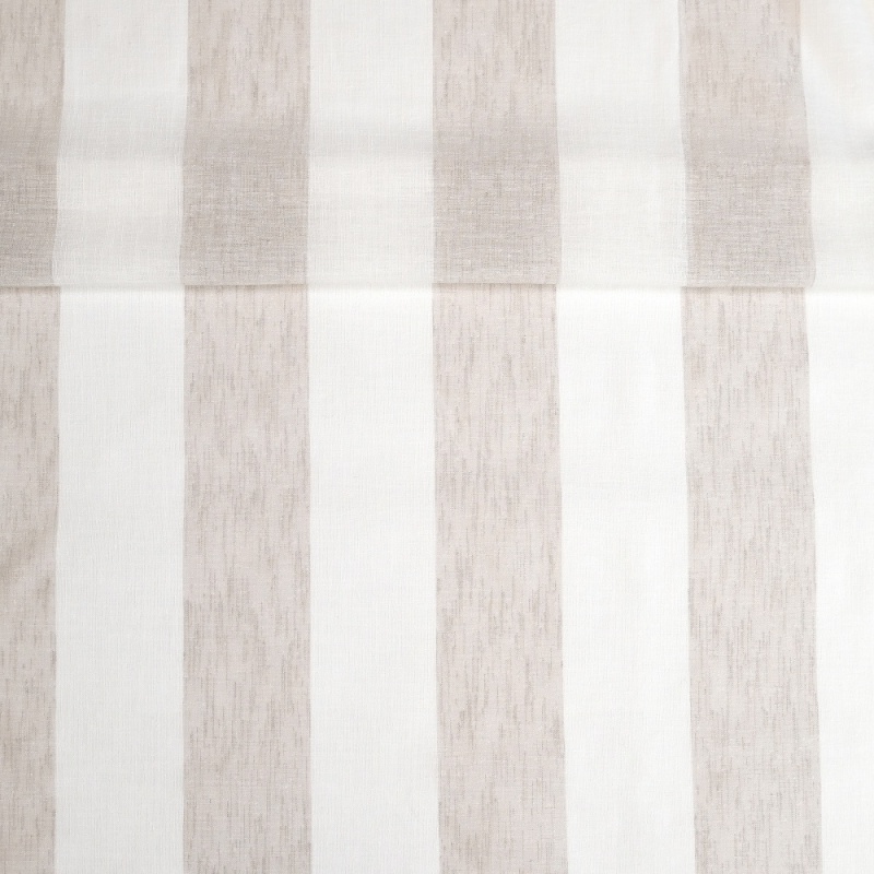 Tissu Etamine Rayée Gamma Coloris Lin 