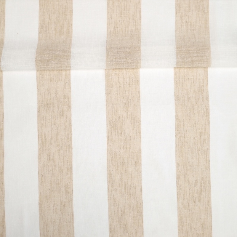 Tissu Etamine Rayée Gamma Ocre 