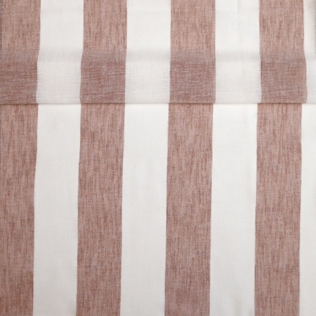 Tissu Etamine Rayée Gamma Terracotta
