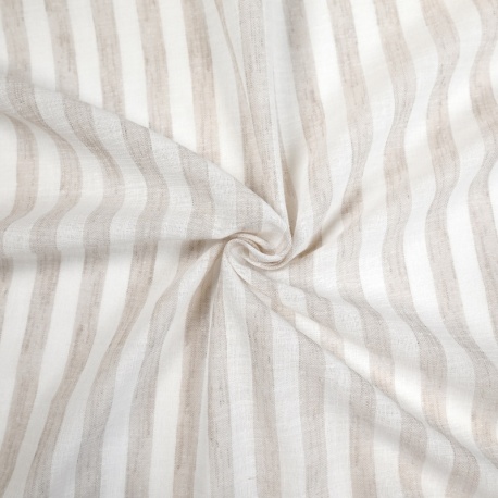 Tissu Etamine Rayée Vasco Coloris Lin 