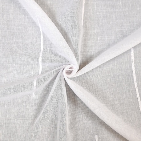 Tissu Etamine Flammée Gauthier Fil Blanc