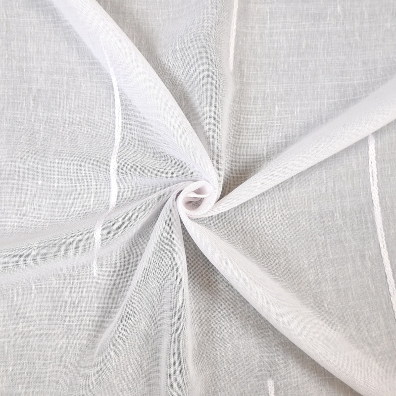 Tissu Etamine Flammée Gauthier Fil Blanc