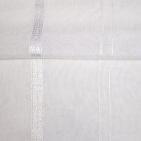 Tissu Etamine Rayée Elegance Blanc 
