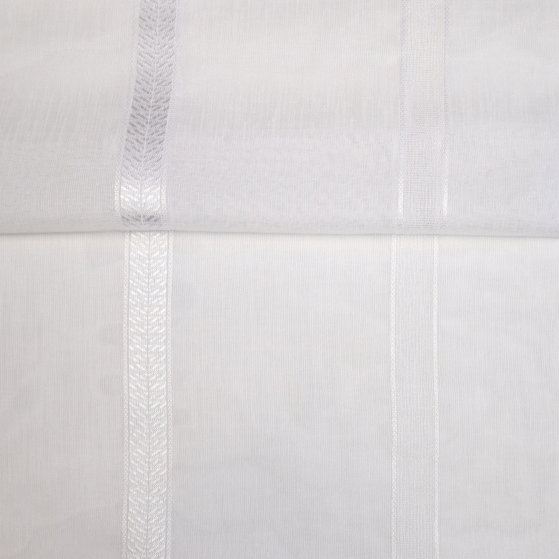 Tissu Etamine Rayée Elegance Blanc 