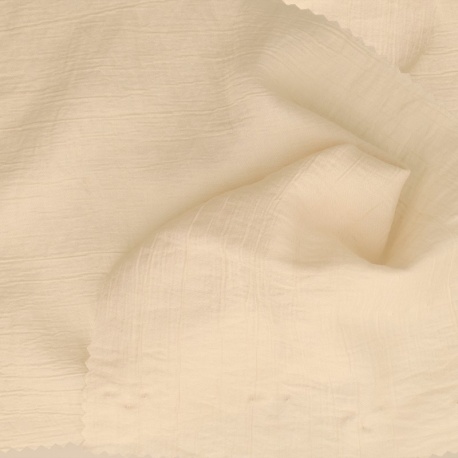 Tissu Uni Aspect Froissé Ecru 