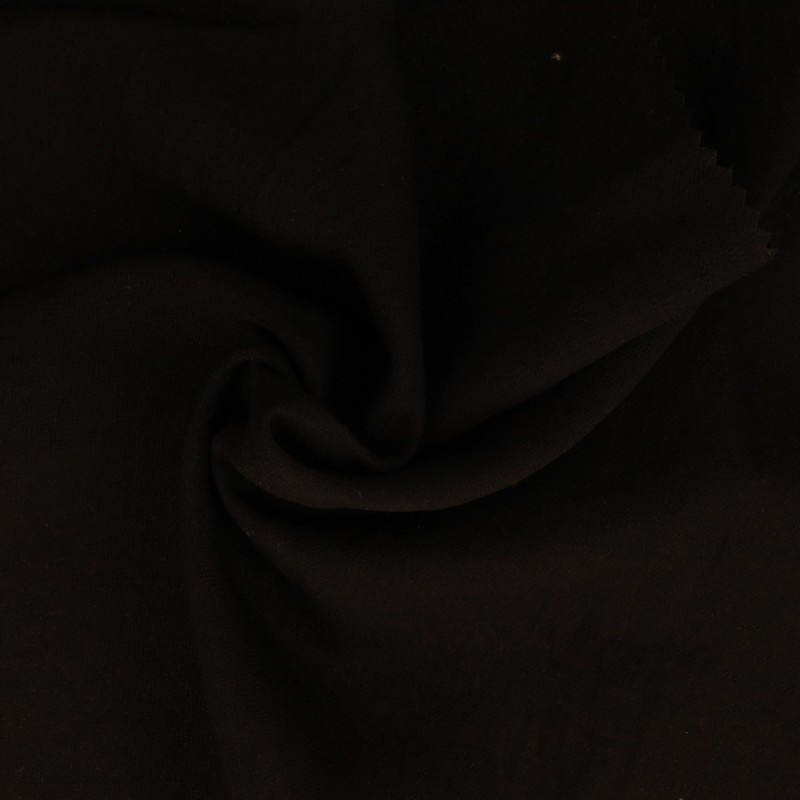 Tissu Crêpe Viscose Uni Noir 