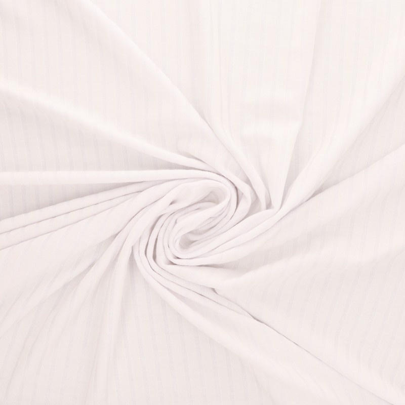 Tissu Jersey Côtelé Uni Blanc
