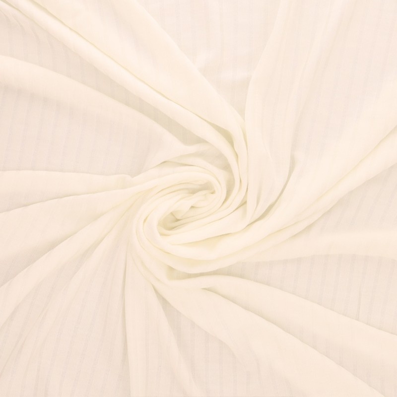 Tissu Jersey Côtelé Uni Ecru 