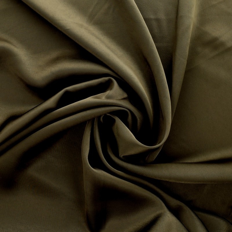 Tissu Satin Uni Kaki 