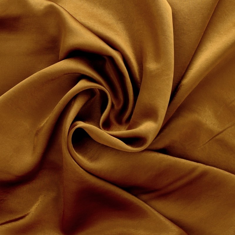 Tissu Satin Uni Ocre 