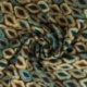 Tissu Popeline De Viscose Imprimée Losange Bleu et Marron