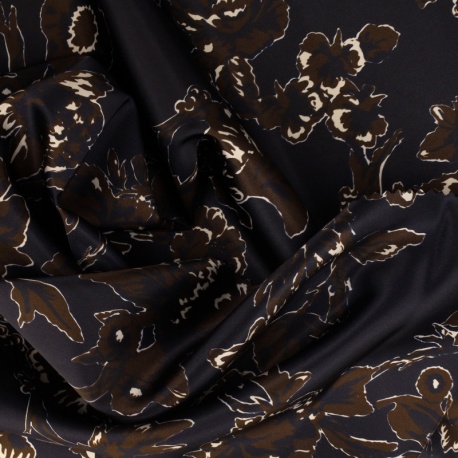 Tissu Satin Imprimé Digital Marine
