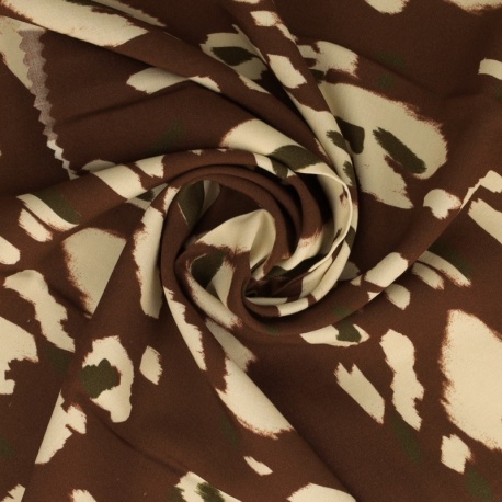 Tissu Viscose Imprimé Chocolat 
