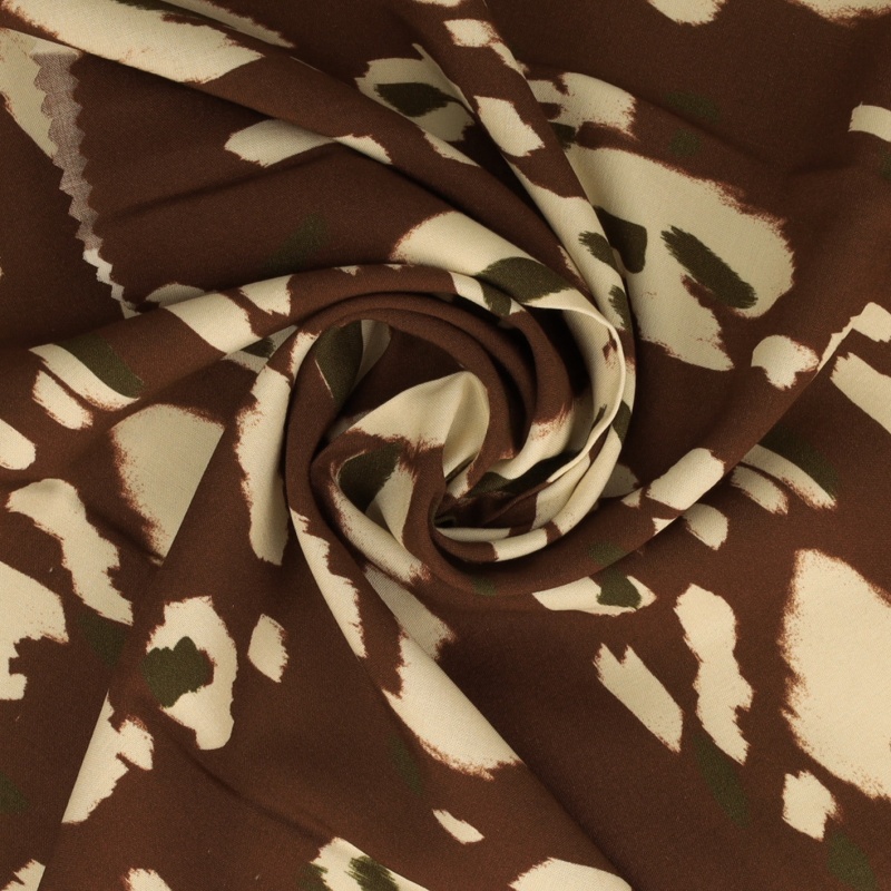 Tissu Viscose Imprimé Chocolat 