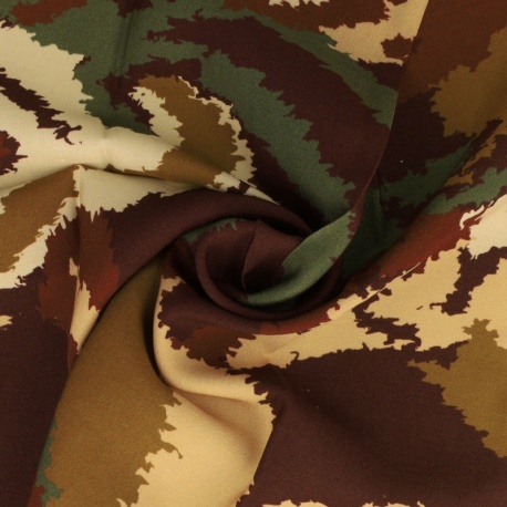 Tissu Viscose Imprimé Marron