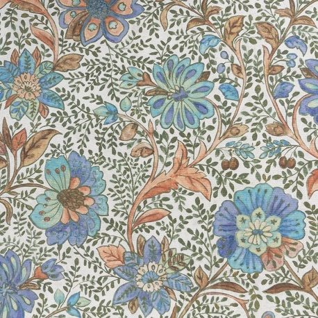 Toile Coton Lin Sain Bleu 