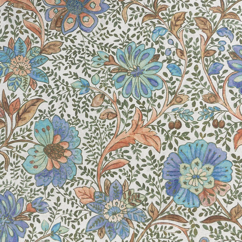 Toile Coton Lin Sain Bleu 