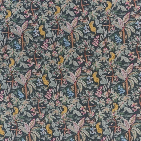 Tissu Toile Euphoria Aspect Lin Jungle Vert