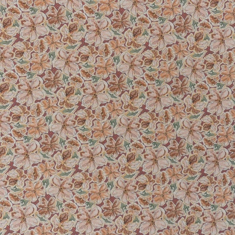 Tissu Toile Euphoria Aspect Lin Fleurs