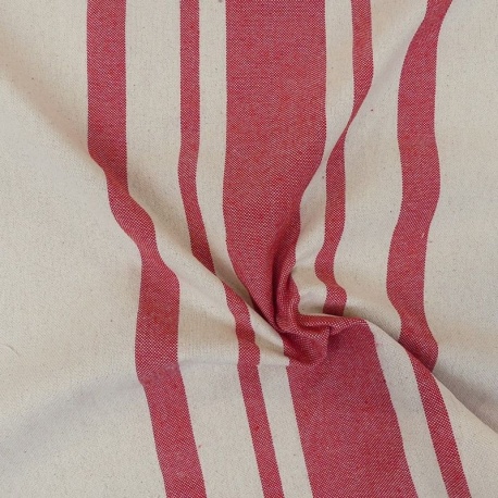 Tissu Bernadette Rayure Rouge 