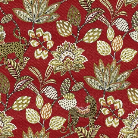 Tissu Jacquard Soliman Rouge